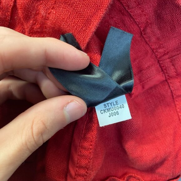 CITY UNLTD size 4 Red 100% Linen‎ Crop blazer Jacket,Buttons Front,Womens - Picture 7 of 11